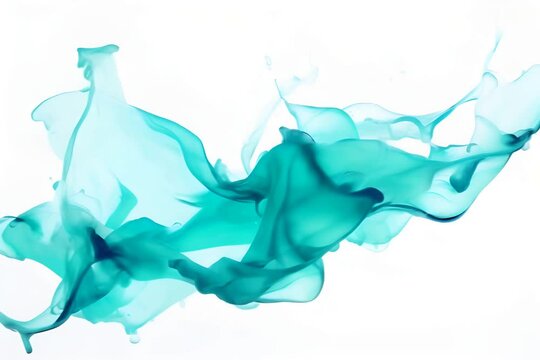 ink splashing and expanding in water, white background