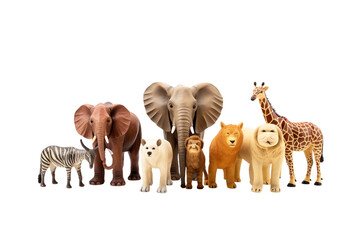 Cute Jumbo Jungle Animals Toy Showcase on a transparent background