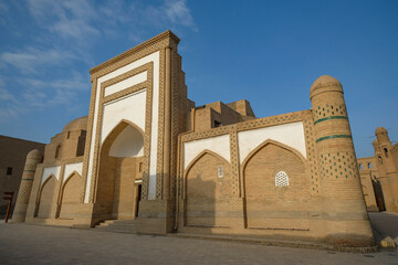Fototapeta na wymiar Muhammad Amin Inaq Madrasah in the old town of Khiva, Uzbekistan.