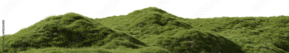 Aufkleber meadow and grassland mountain with isolated on transparent background - png file, 3d rendering illus