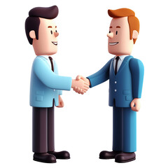 Fototapeta premium Business man shaking hands, 3d design. Suitable for business and teamwork