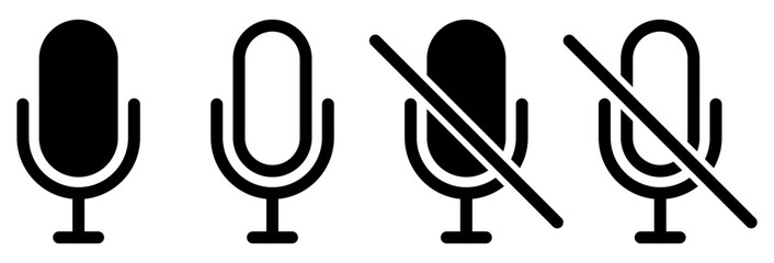 microphone on and off in black