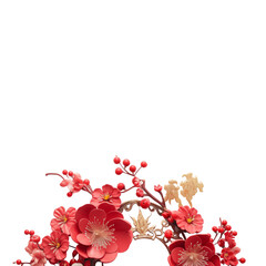 Chinese new year floral wreath arrangement decoration