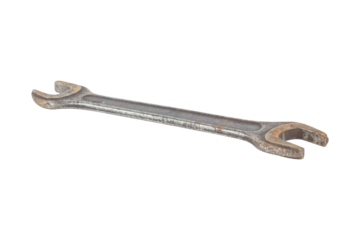 spanner, old spanner isolated from background