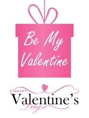 Happy valentines day. Vector banner, greeting card, flayer, poster,  with text Happy valentines day