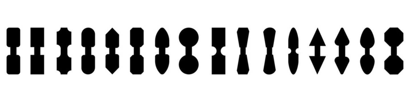 Strap connector tab icon vector set. Bag strap anchors illustration sign collection. Webbing bag connectors symbol or logo.