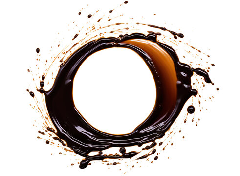 Round-shaped soy sauce splash, cut out