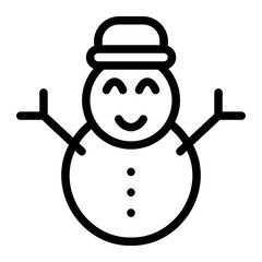 snowman line icon