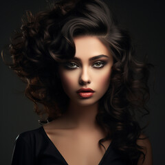 Fototapeta premium Glamour beautiful woman fashion style, ai technology