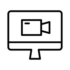 Recording Monitor Video Outline Icon