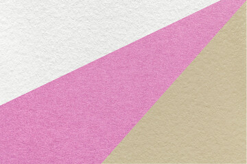 Fototapeta premium Texture of old craft white, lilac and beige color paper background, macro. Vintage abstract cardboard