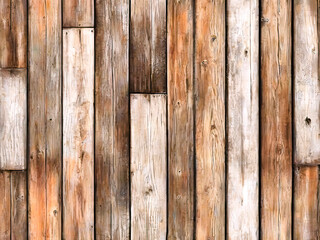 Wooden planks and boards with chipped paint and rustic grain, background, pattern, or texture