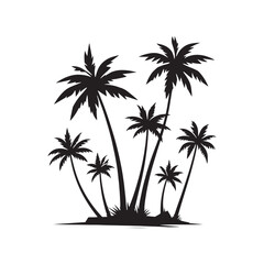 Palm Tree Silhouette: Coastal Sophistication with Graphic Illustrations of Silhouetted Palm Fronds - Palm Tree Black Vector
