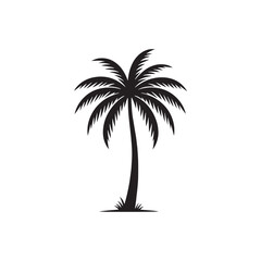 Palm Tree Silhouette: Aesthetic Depictions of Palm Trees in Silhouette Evoke a Tropical Paradise - Palm Tree Black Vector
