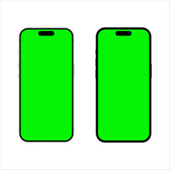 Mockup smartphone on green screen vector.
