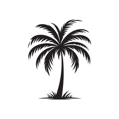 Palm Tree Silhouette: Tranquil Palm Fronds Creating a Relaxing Oasis in Graphic Harmony - Palm Tree Black Vector
