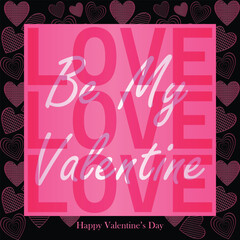 Happy valentines day. Vector banner, greeting card, flayer, poster,  with text Happy valentines day