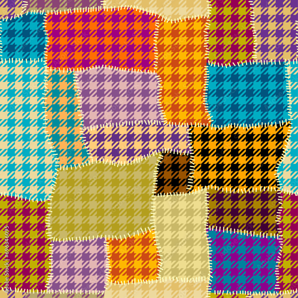 Aufkleber geometric abstract pattern. intersection patchwork plaid style