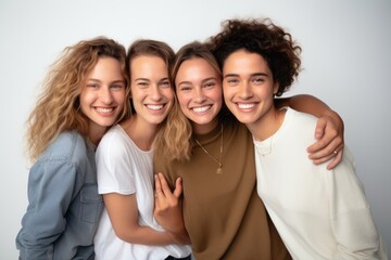 Fototapeta premium A group of young women standing next to each other