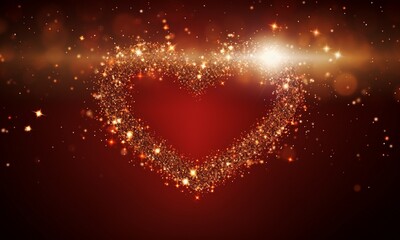 Valentine's day background with heart and bokeh lights.