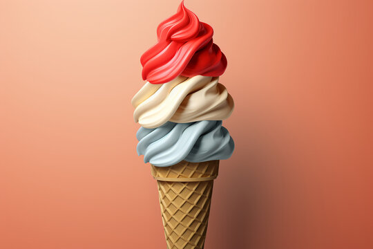 a logo for an ice cream brand, simple, vector,--no text realistic details