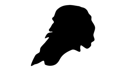 William Cullen Bryant, black isolated silhouette