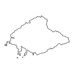 North Pyongan province map, administrative division of North Korea. Vector illustration.