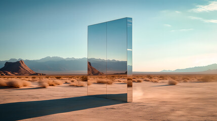 Miroir dans le désert