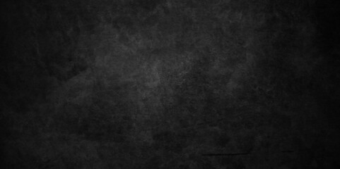 Dark black grunge textured concrete old blackboard and chalkboard rough background. Panorama dark grey black slate background or texture. Vector black concrete texture. Stone wall background. - obrazy, fototapety, plakaty