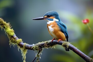 A kingfisher sitting on a branch