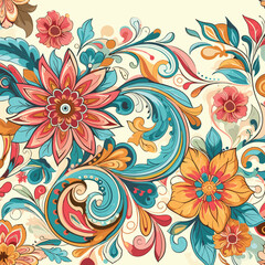 Fototapeta na wymiar Free vector engraving hand drawn floral background
