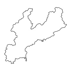 South Hamgyong province map, administrative division of North Korea. Vector illustration.