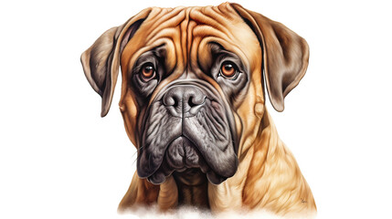 Obraz premium Bullmastiff with a watchful eye Ai Generative