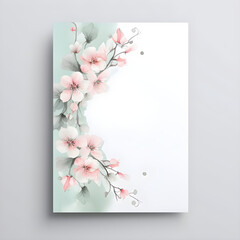 floral frame wedding invitation card template