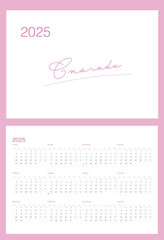 Minimalistic calendar grid for 2025 in Ukrainian