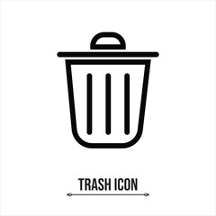 Garbage icon ,trash icon vector logo template in black and white color.
