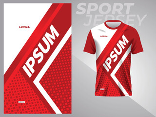 abstract red shirt sports jersey design for football soccer racing gaming cycling running
