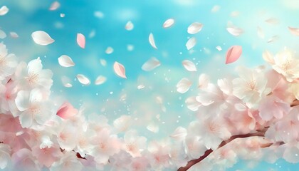 Obraz na płótnie Canvas 青空に舞う桜の花びら