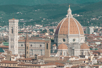 Fototapeta na wymiar The Santa Maria del Fiore cathedral also known as Duomo of Florence Tuscany Italy.