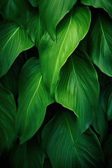 Closeup of green leaves for wallpaper and background