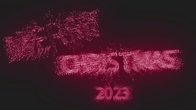 Merry Christmas sparkling magic text Alpha channel in Red