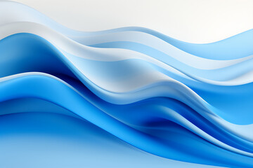 Obraz premium waves abstract minimalist bright electric blue and white on white background, 4k
