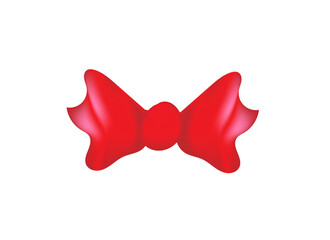 a large red bow with shadows and highlights on a white background