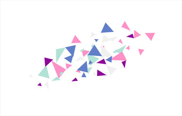 Frame of colored triangles abstract geometric pattern. Can be used as poster, banner, border, background, wallpaper, card, print, web. Vector illustration.