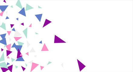 Frame of colored triangles abstract geometric pattern. Can be used as poster, banner, border, background, wallpaper, card, print, web. Vector illustration.