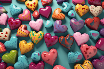 Fototapeta na wymiar Background of hearts. Valentine's Day.
