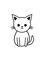 A simple line art illustration of a cat, perfect for a minimalist pet-themed design. generative AI 