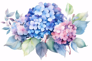 Watercolor Flowers Bouquets, illustration with green gold leaves centre on white background for wedding invitations, greetings, wallpapers, fashion, prints 
