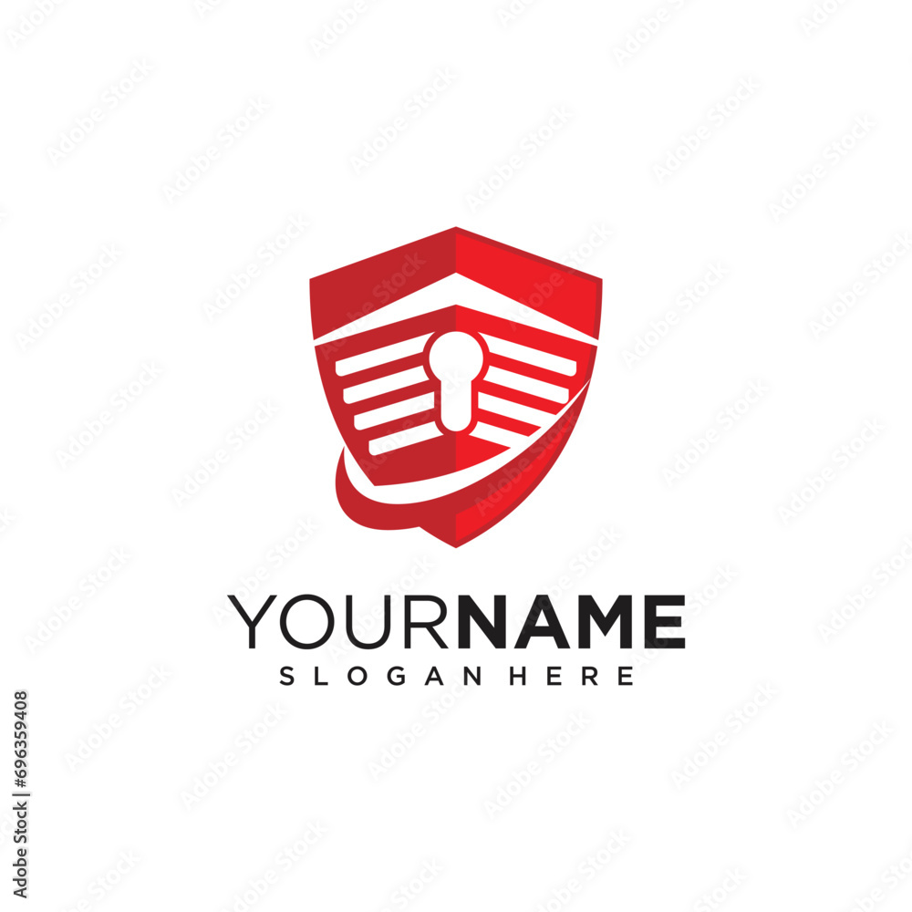 Wall mural self storage logo design template with shield