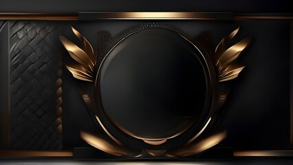Black Golden Stage Royal Awards Graphics Background. Glowing Lines Elegant Shine Modern Spotlight. Luxury Premium Corporate Template. Abstract trophy Certificate Banner. - obrazy, fototapety, plakaty